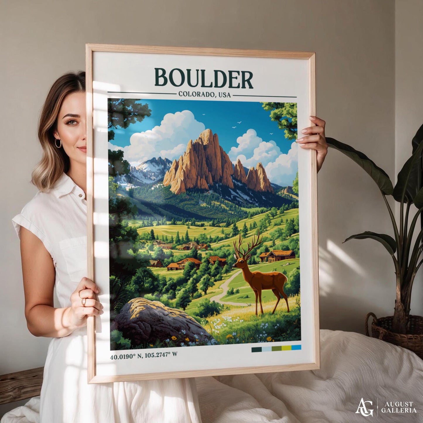 Boulder Colorado Retro Travel Print