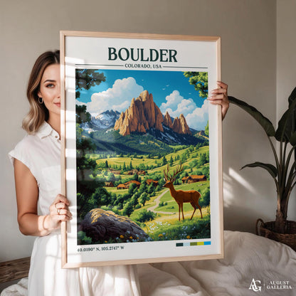 Boulder Colorado Retro Travel Print