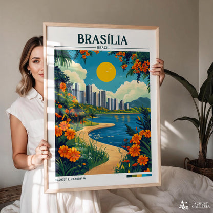 Brasília Brazil Retro Travel Print