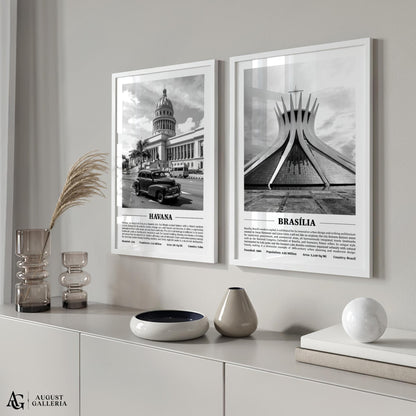 Brasília Black & White City Print