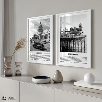 Brighton Black & White City Print