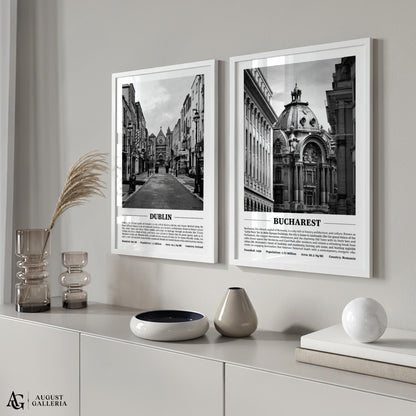 Bucharest Black & White City Print