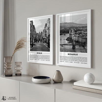 Budapest Black & White City Print