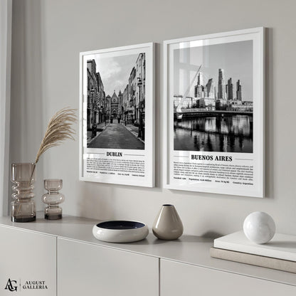 Buenos Aires Black & White City Print