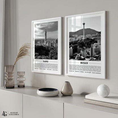 Busan Black & White City Print