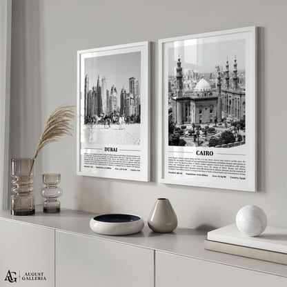 Cairo Black & White City Print