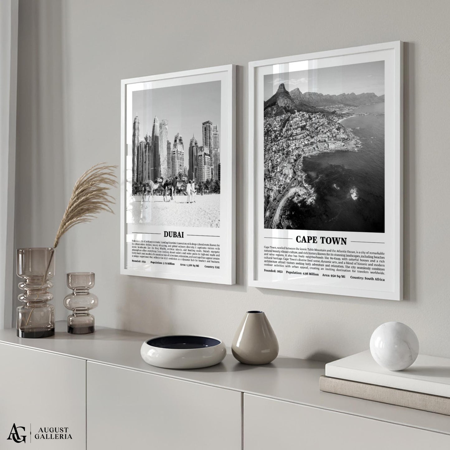 Cape Town Black & White City Print