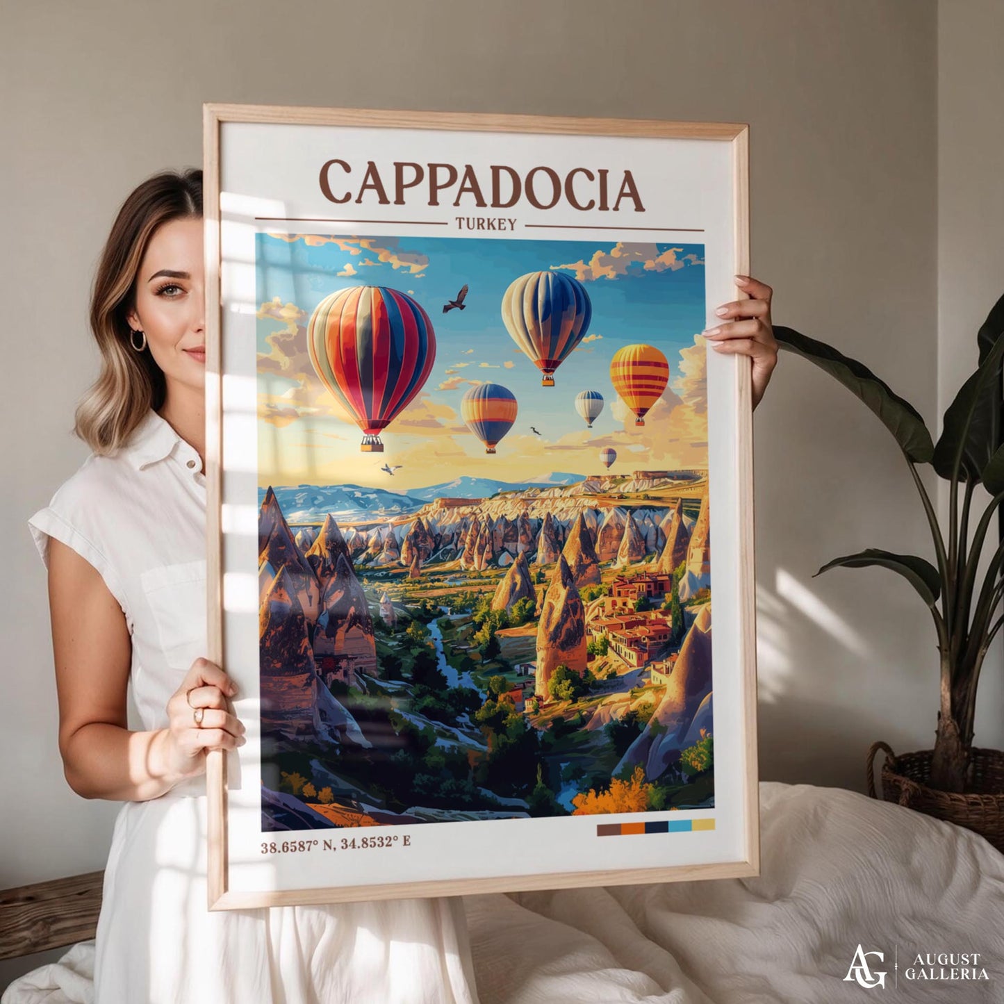 Cappadocia Turkey Retro Travel Print