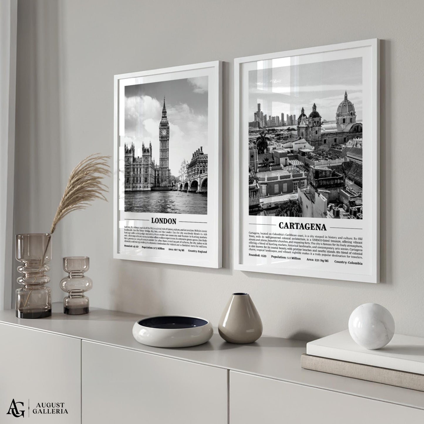 Cartagena Black & White City Print