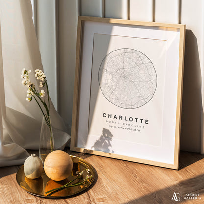 Charlotte Minimalist Map