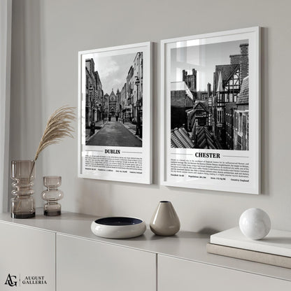 Chester Black & White City Print