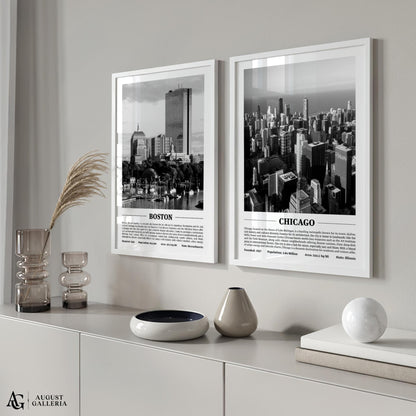 Chicago Black & White City Print