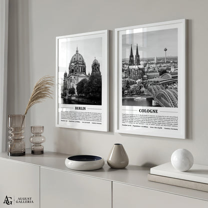 Cologne Black & White City Print