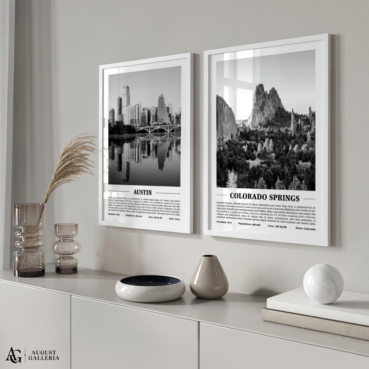 Colorado Springs Black & White City Print