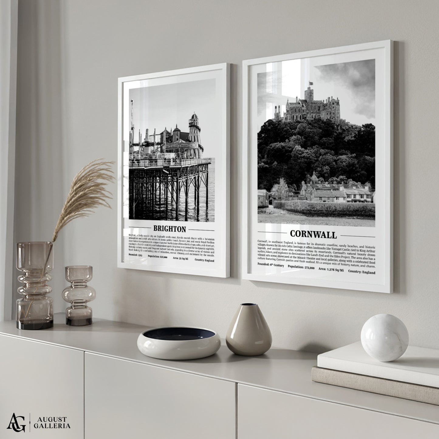 Cornwall Black & White City Print