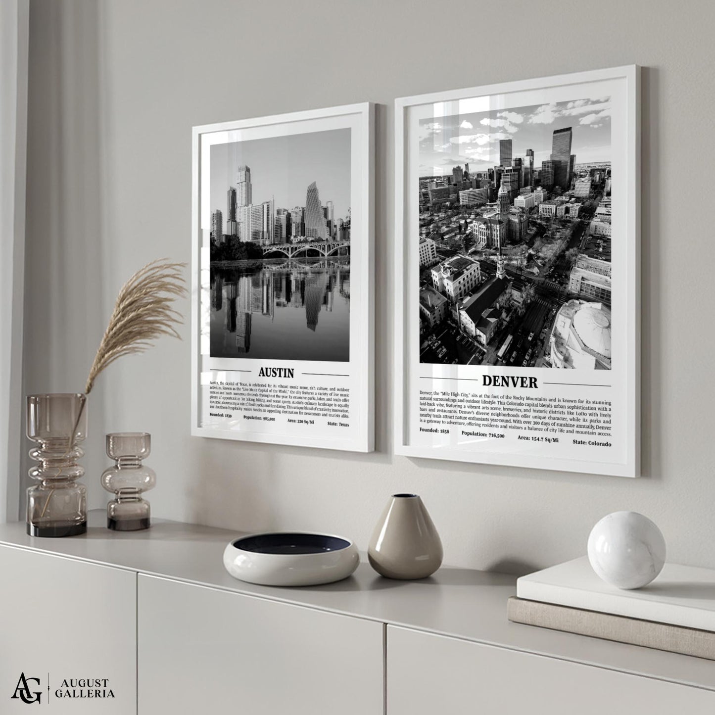 Denver Black & White City Print