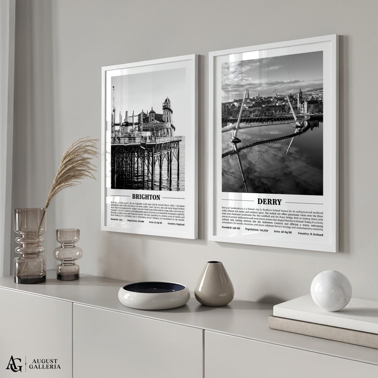 Derry Black & White City Print