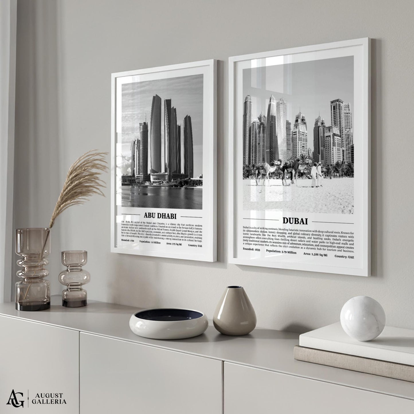 Dubai Black & White City Print