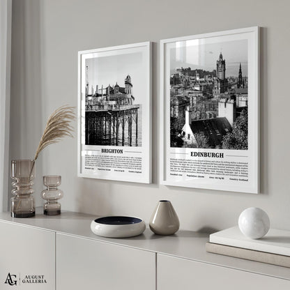 Edinburgh Black & White City Print