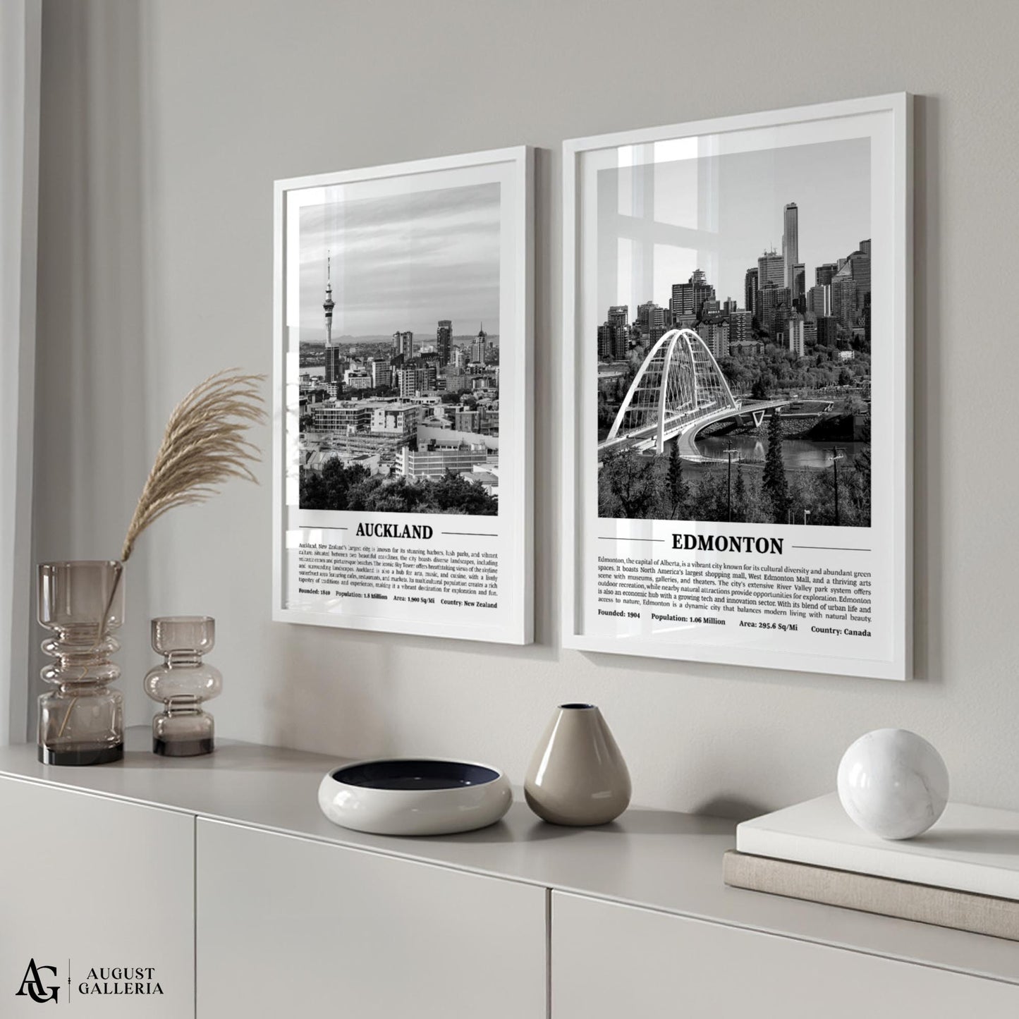 Edmonton Black & White City Print