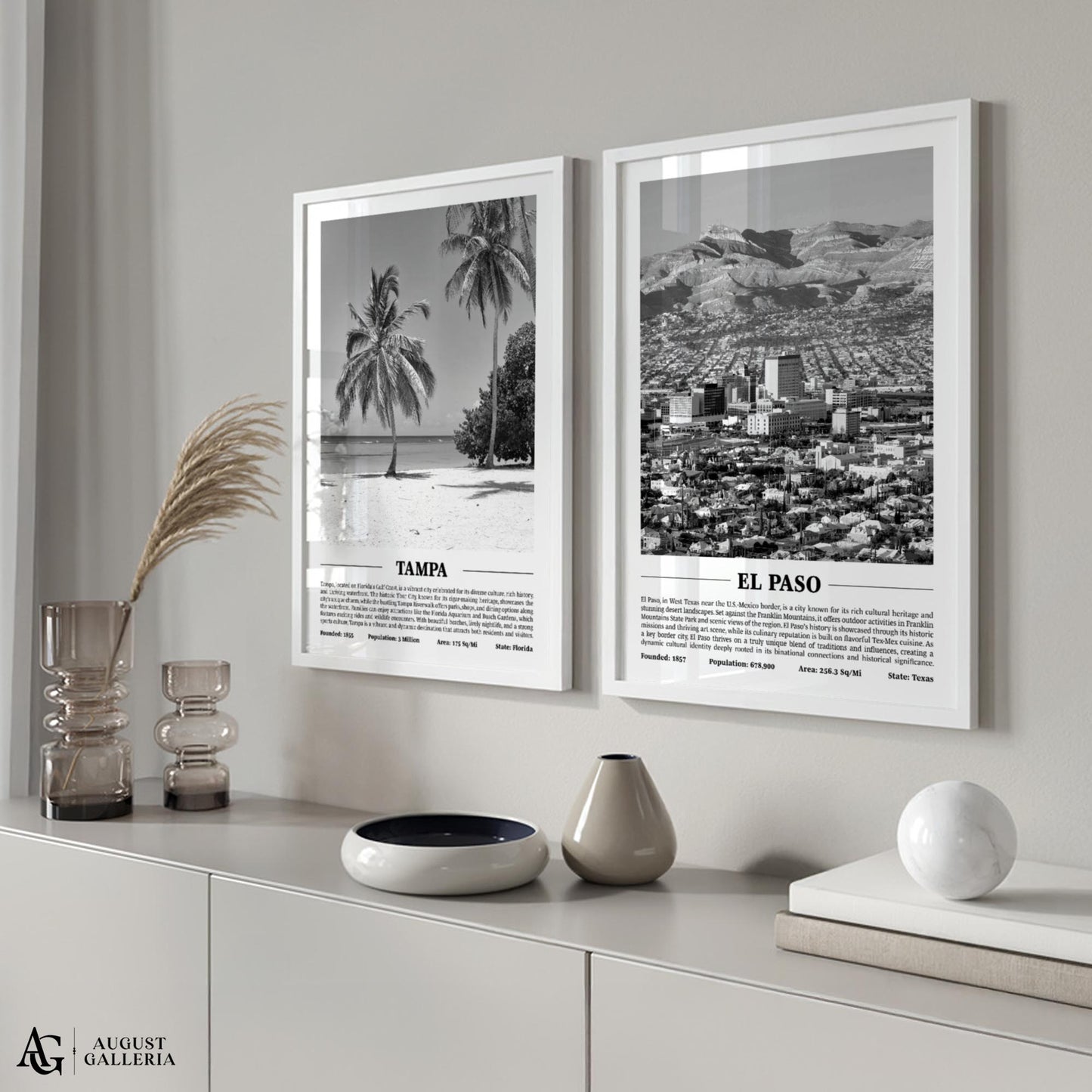 El Paso Black & White City Print