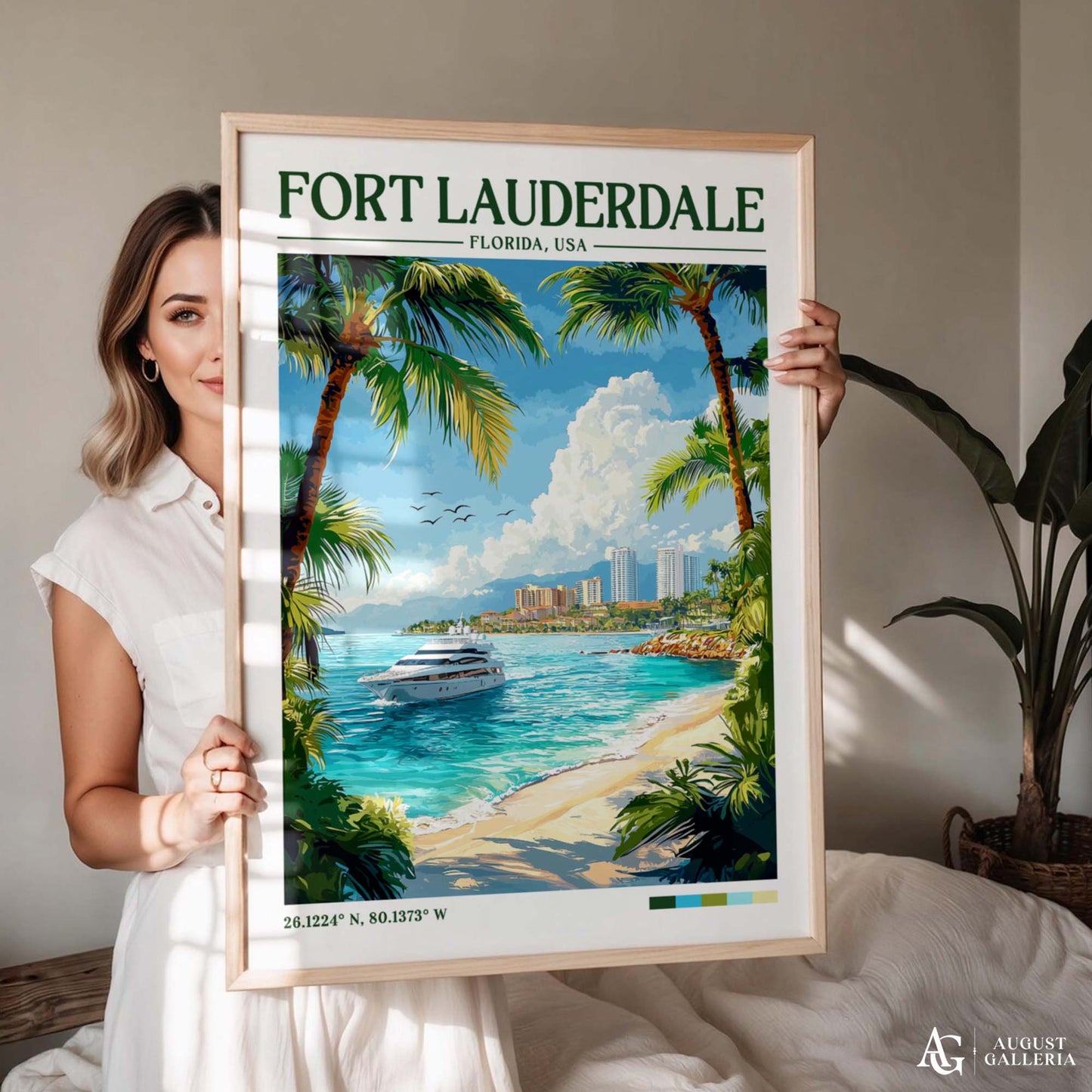 Fort Lauderdale Florida Retro Travel Print