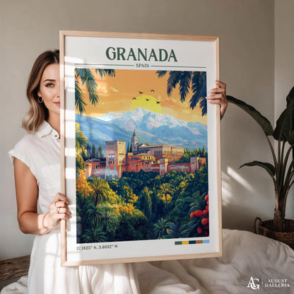 Granada Spain Retro Travel Print