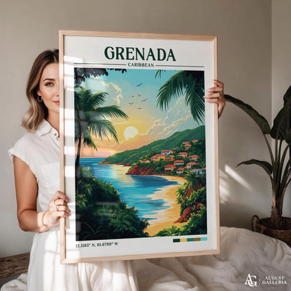 Grenada Caribbean Retro Travel Print