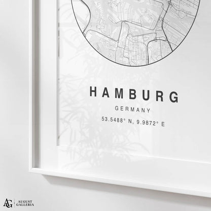 Hamburg Minimalist Map
