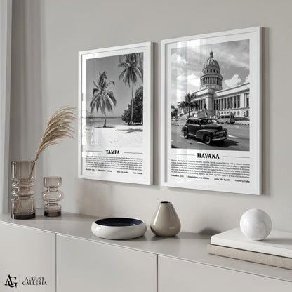 Havana Black & White City Print