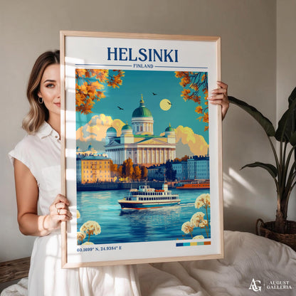 Helsinki Finland Retro Travel Print