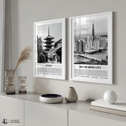 Ho Chi Minh City Black & White City Print