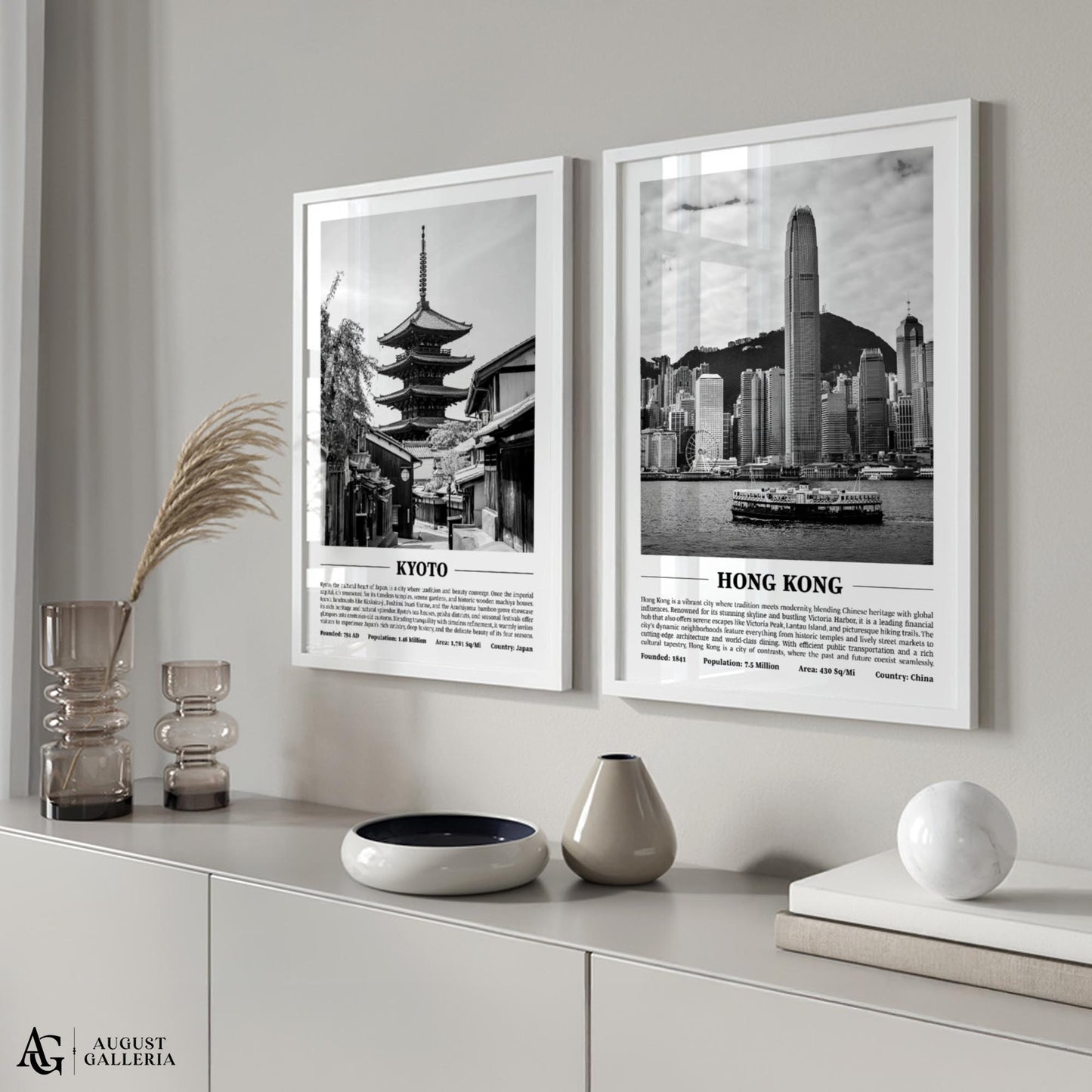 Hong Kong Black & White City Print