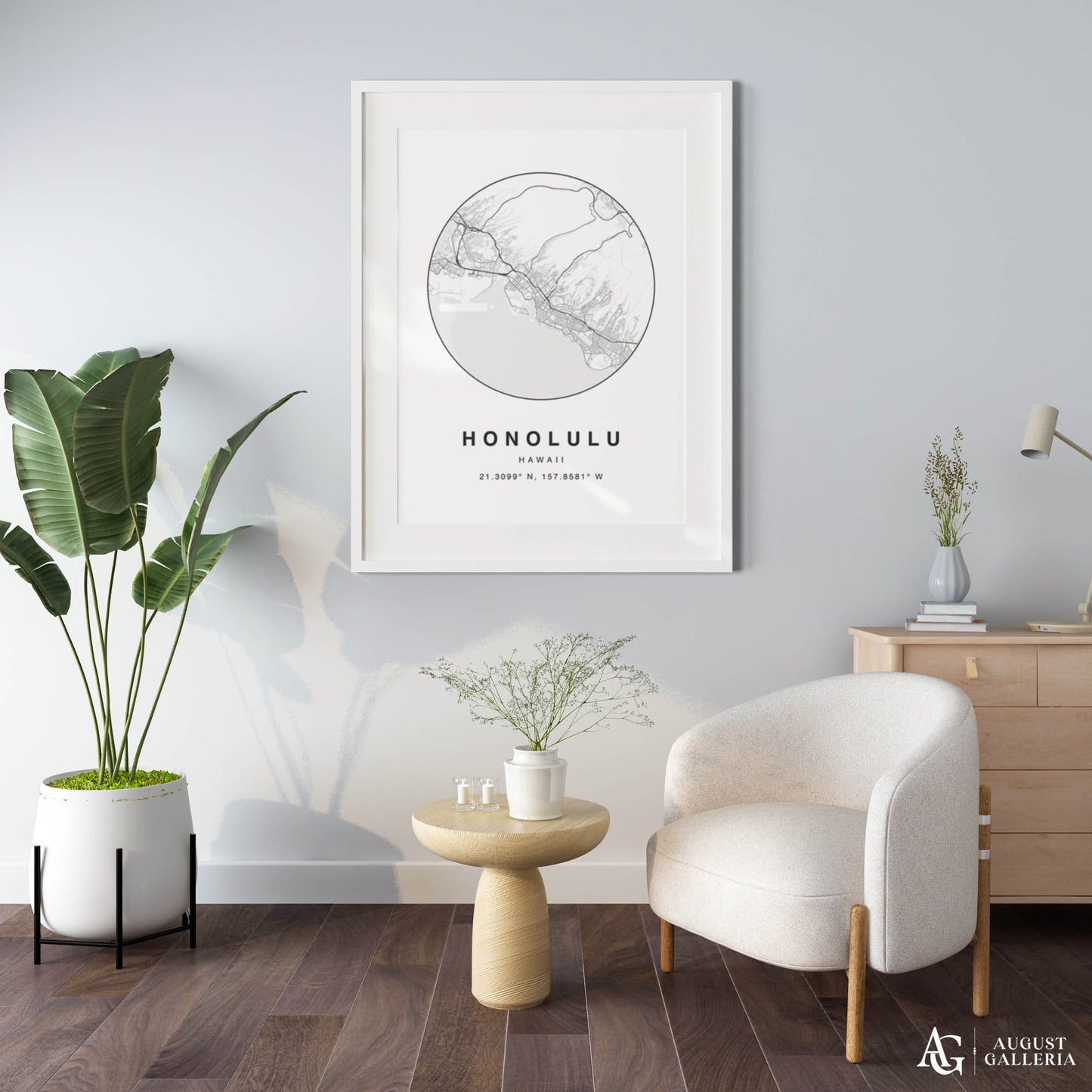 Honolulu Minimalist Map