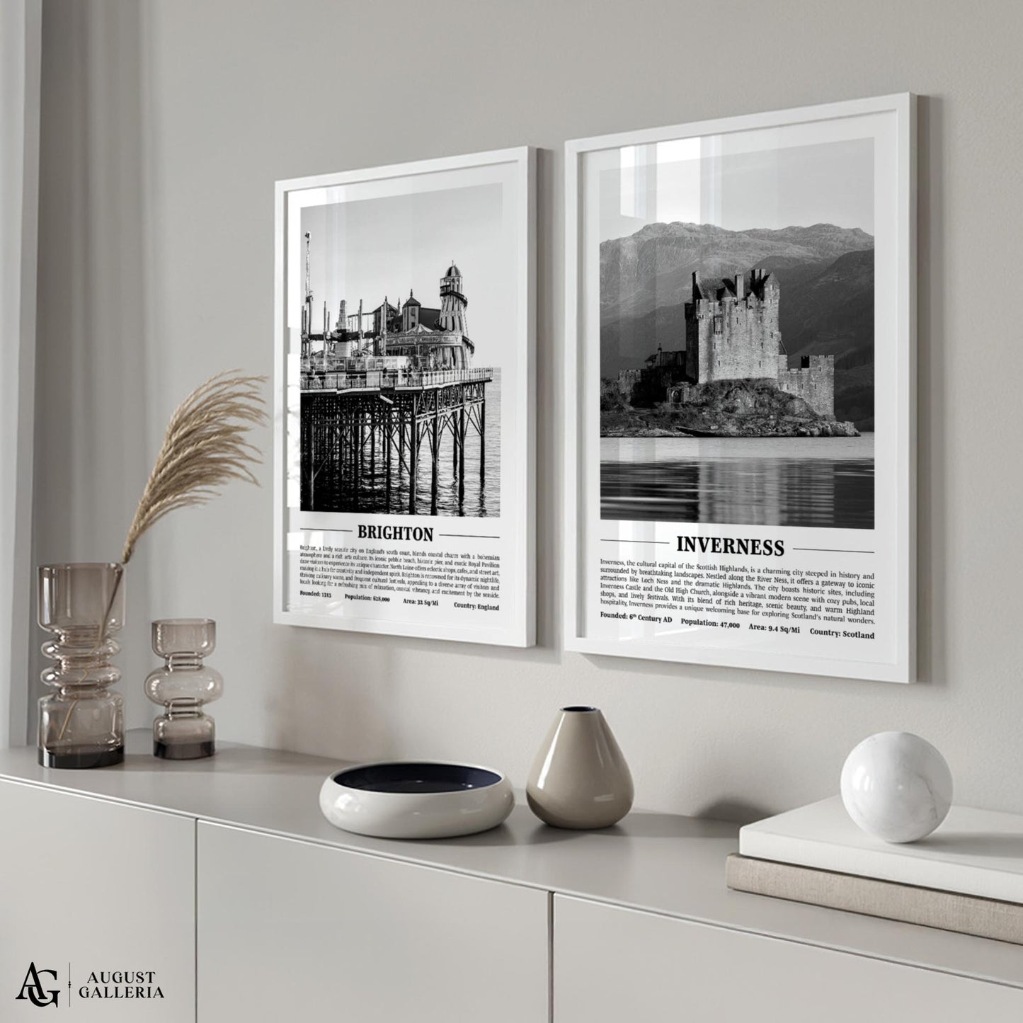 Inverness Black & White City Print