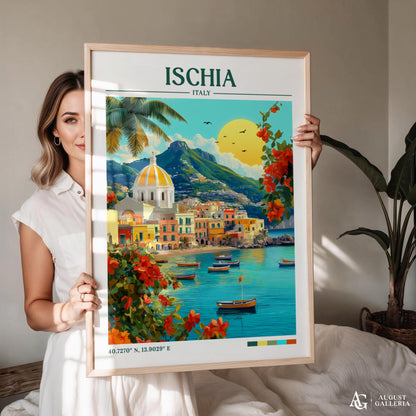 Ischia Italy Retro Travel Print