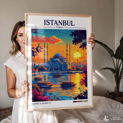 Istanbul Turkey Retro Travel Print