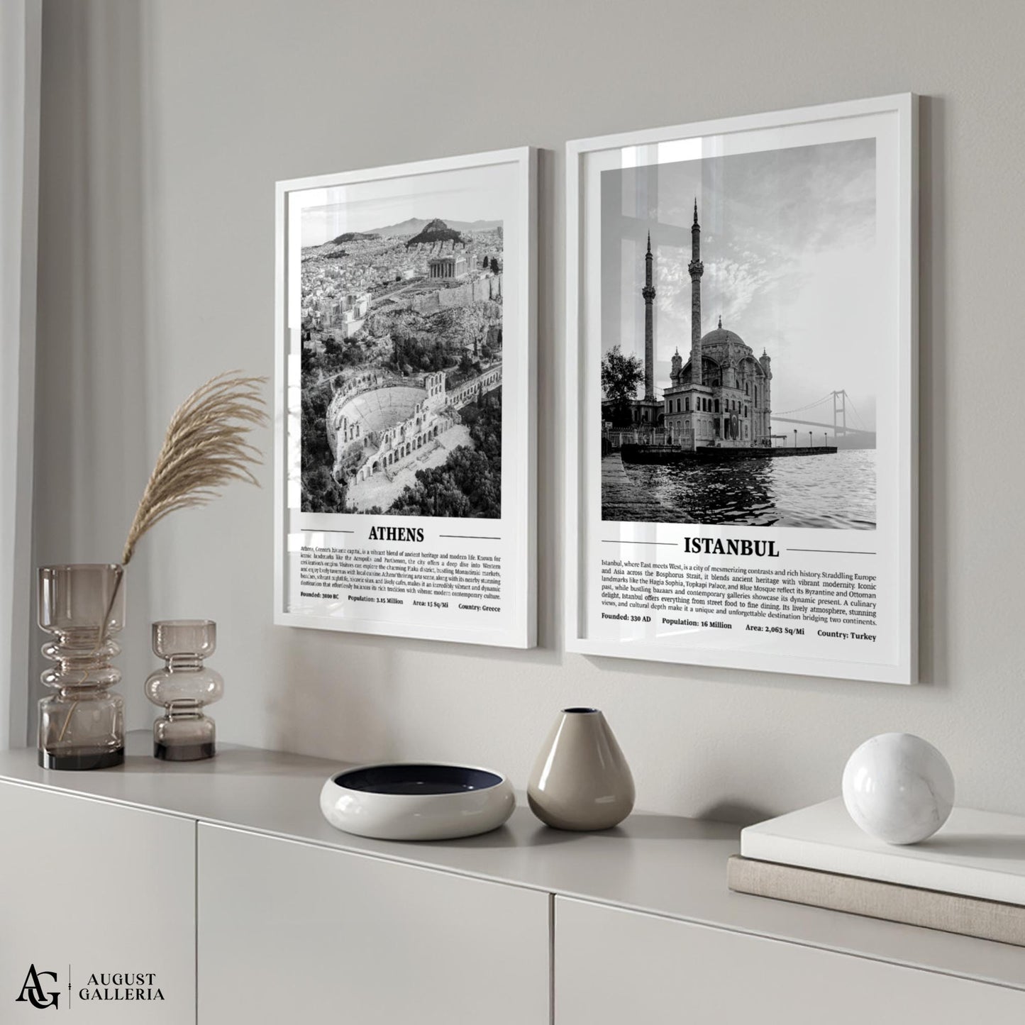 Istanbul Black & White City Print