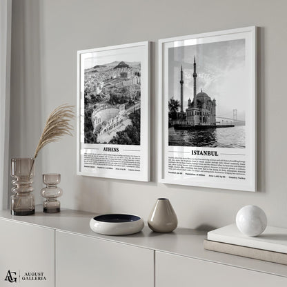 Istanbul Black & White City Print