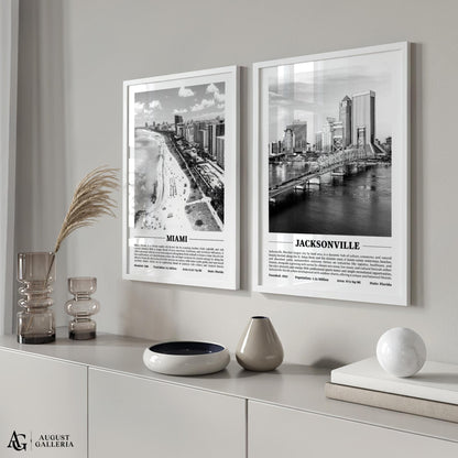 Jacksonville Black & White City Print