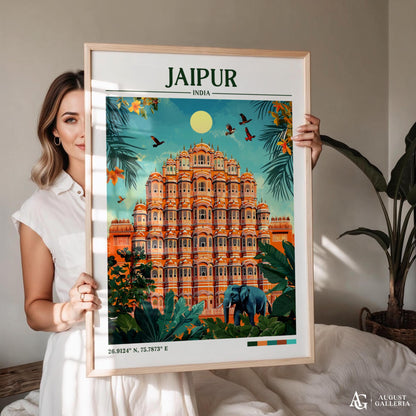 Jaipur India Retro Travel Print
