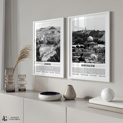 Jerusalem Black & White City Print