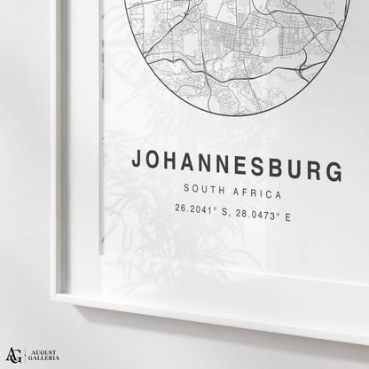 Johannesburg Minimalist Map