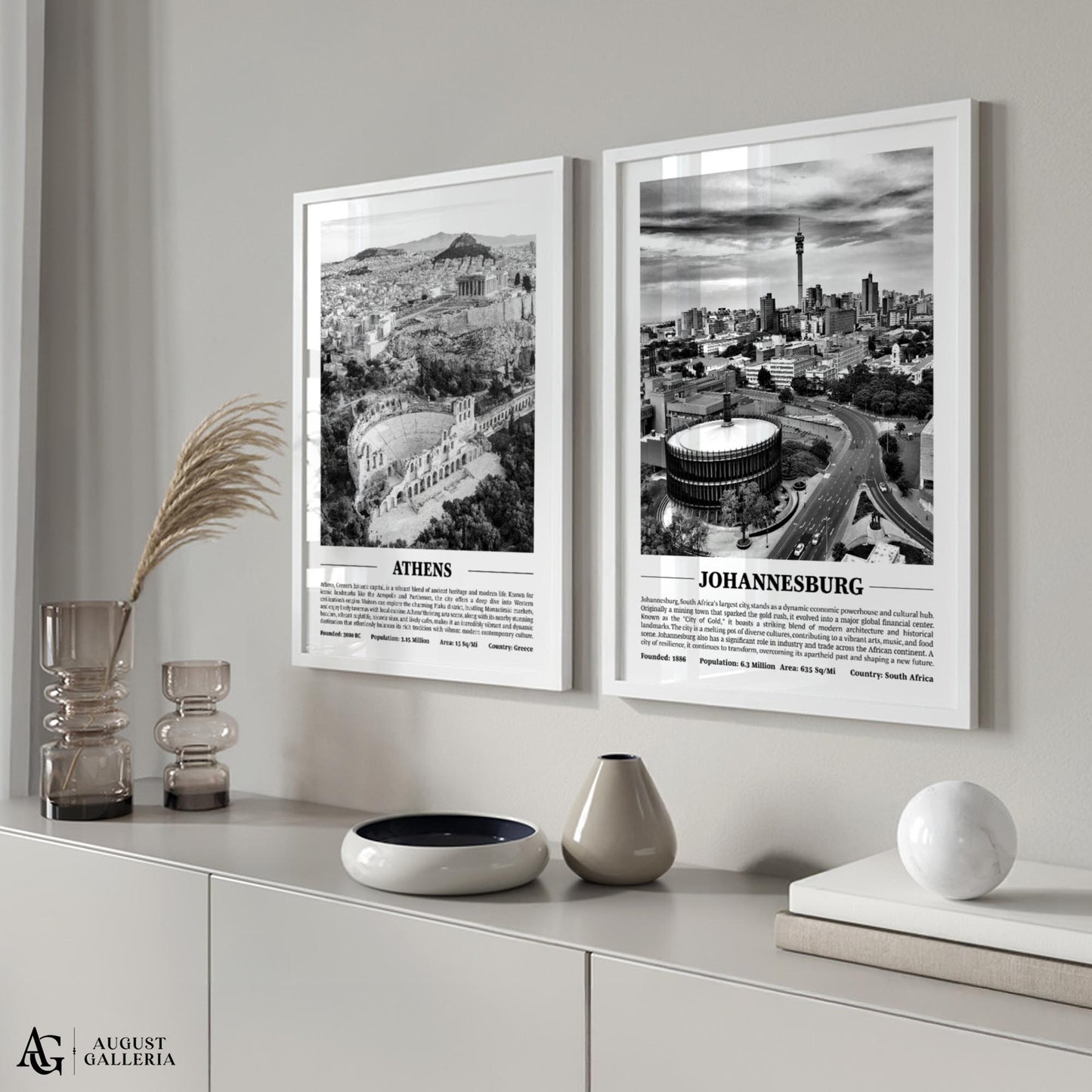 Johannesburg Black & White City Print