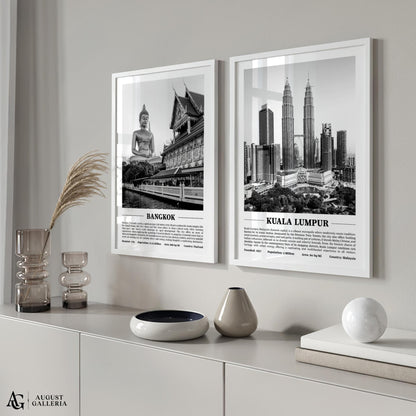 Kuala Lumpur Black & White City Print