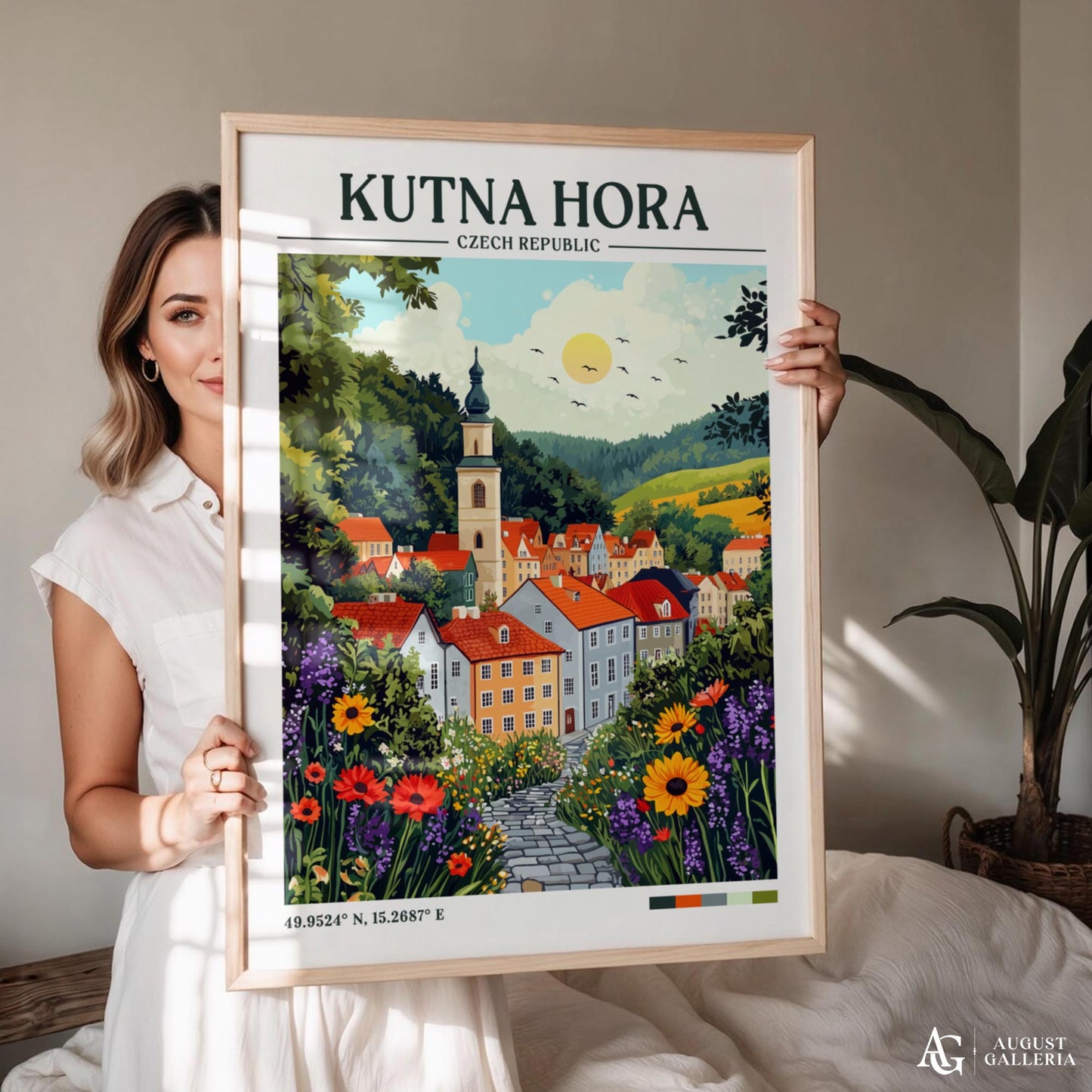 Kutná Hora Retro Travel Print
