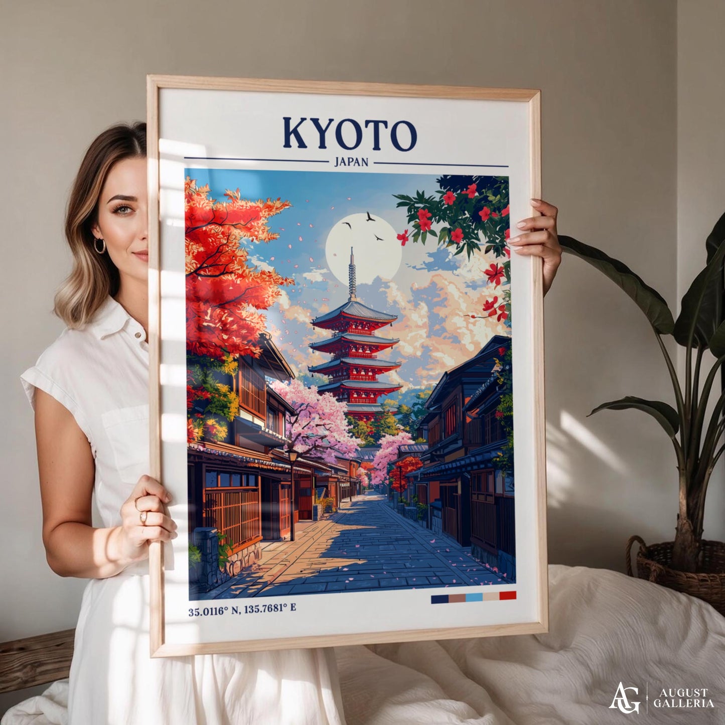 Kyoto Japan Retro Travel Print