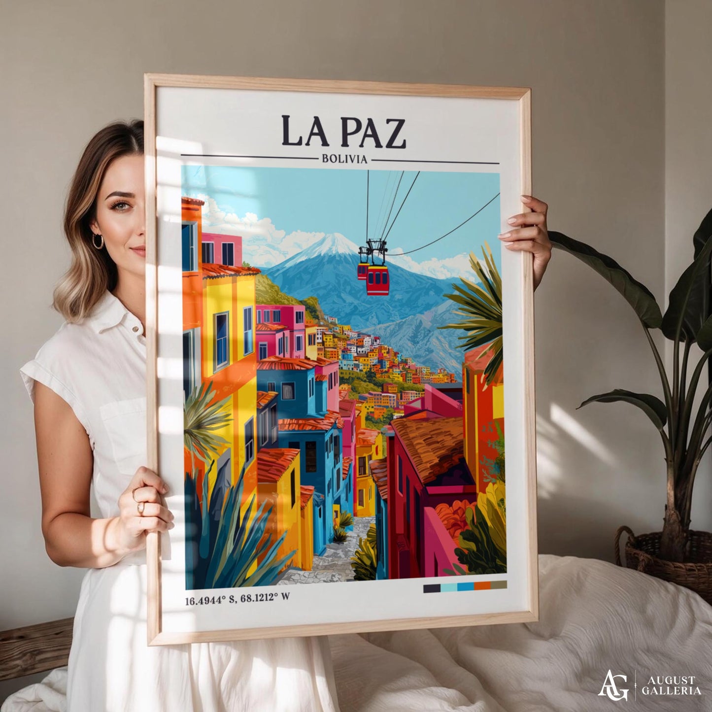La Paz Bolivia Retro Travel Print