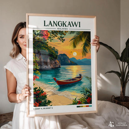 Langkawi Malaysia Retro Travel Print