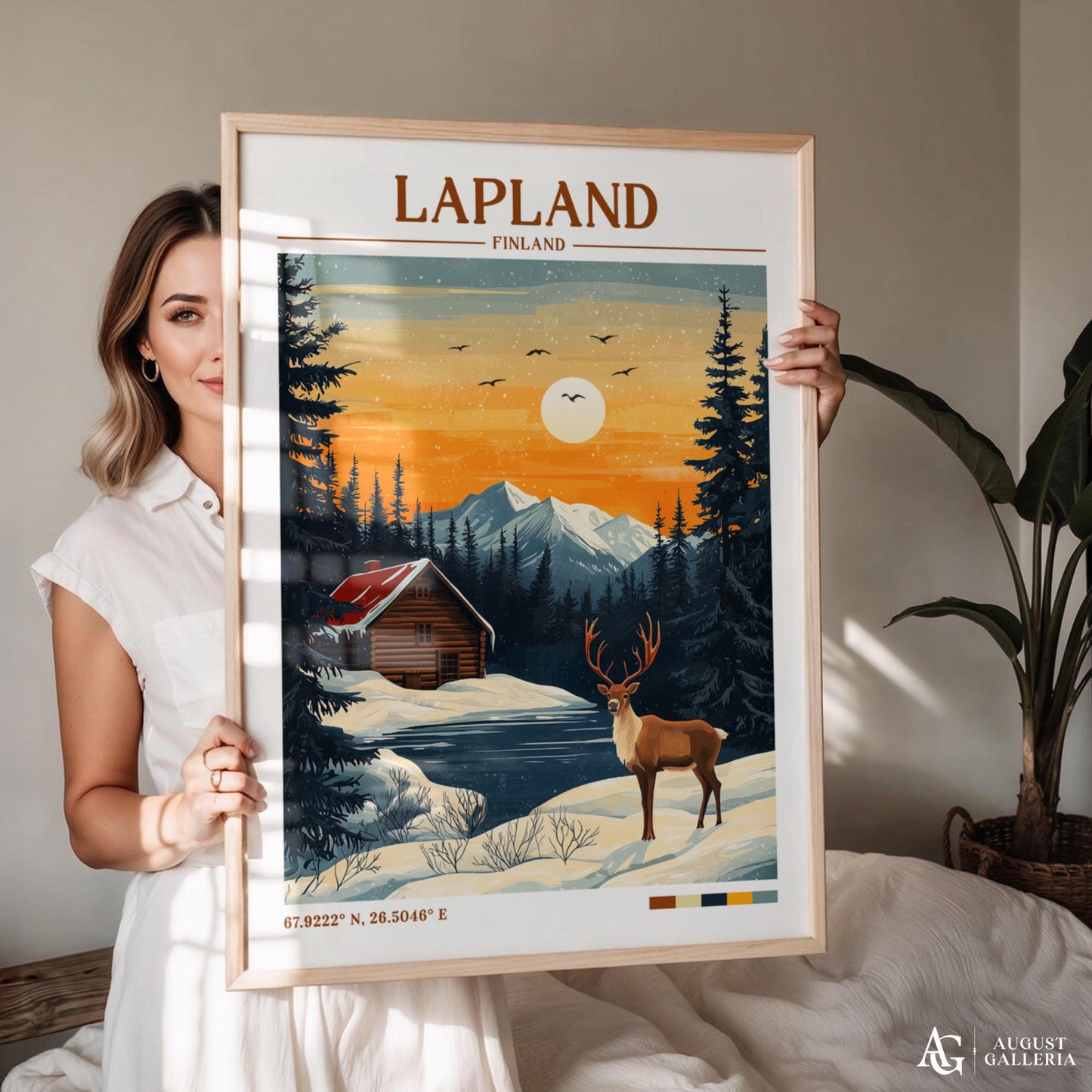 Lapland Retro Travel Print
